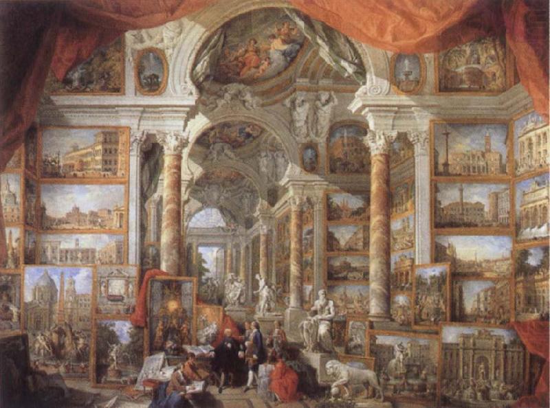 Picture Gallery with views of Modern Rome, Giovanni Paolo Pannini